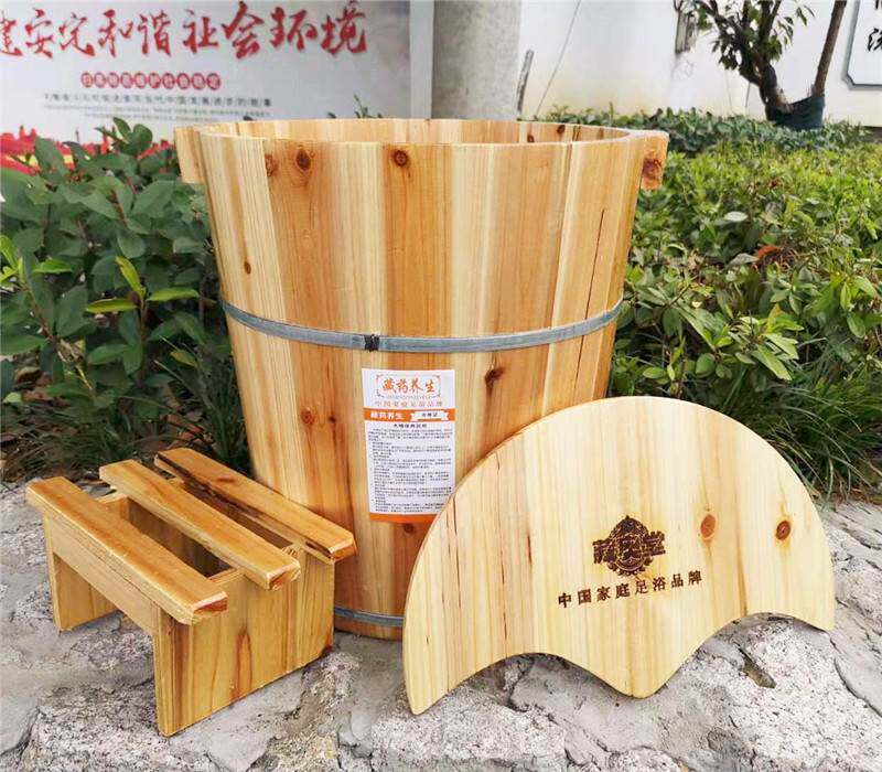 2023泡脚木桶40CM高杉木带盖足三里足浴桶家用熏蒸木桶过小腿洗脚高性价比高么？