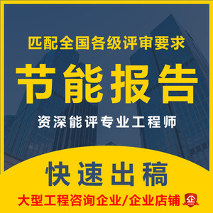 节能报告能评节能登记表整改报告自查报告验收评估报告能源审计