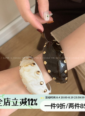 vintage中古晕染铆钉手镯