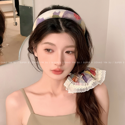 春夏森系花朵高颅顶发箍发圈头饰