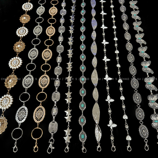 复古民族风银色金属蝴蝶花朵腰链女重工设计感气质装饰腰带配裙子