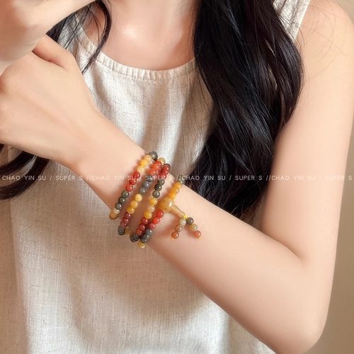 一款两戴金丝玉手串项链