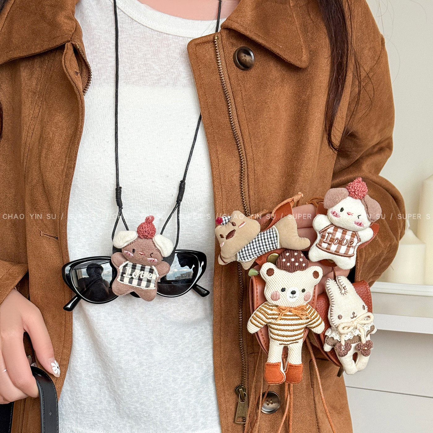 可爱布艺玩偶挂脖眼镜夹项链女韩系甜美墨镜夹配饰小众毛衣链挂绳,饰品/流行首饰/时尚饰品新,项链,淘宝优惠券,粉丝福利购,淘宝优惠卷