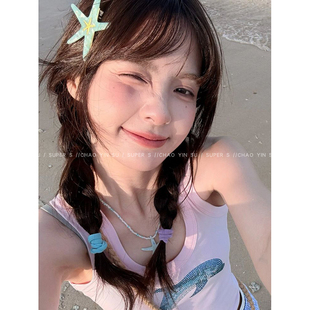 海島日記 海星醋酸發(fā)夾女小眾設計感側邊一字夾春夏甜美可愛發(fā)飾