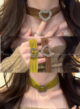 爱心几何choker颈链巨好看项链