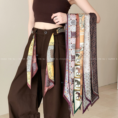 腰果花长条飘带丝巾腰带裤子配饰