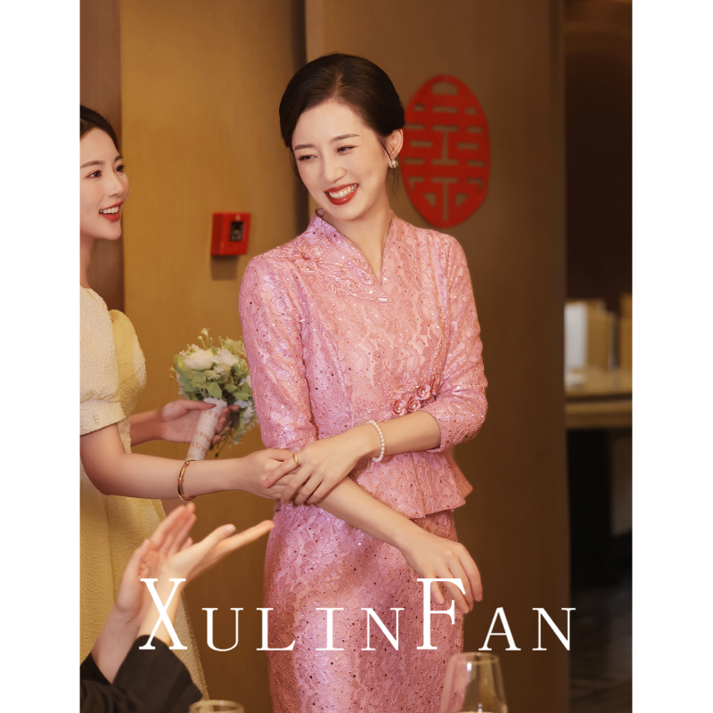 新品参加婚礼妈妈礼服高贵喜婆婆结婚宴装高端年轻丈母娘旗袍连衣