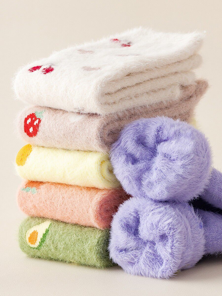 밍크 벨벳 양말 여성용 중반 송아지 양말 겨울 플러스 벨벳 짙어지면서 모피 홈 산호 벨벳 수면 감금 스타킹