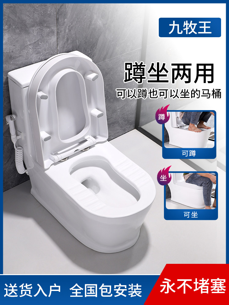 New squatting dual-purpose toilet all-in-one squatting and sitting toilet dual-purpose squatting toilet pedal sitting toilet two-in-one