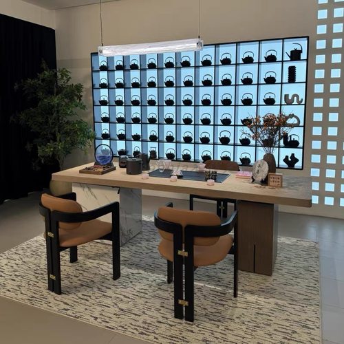 意式极简实木茶桌茶台组合设计师款轻奢高级感办公室家用茶台茶几