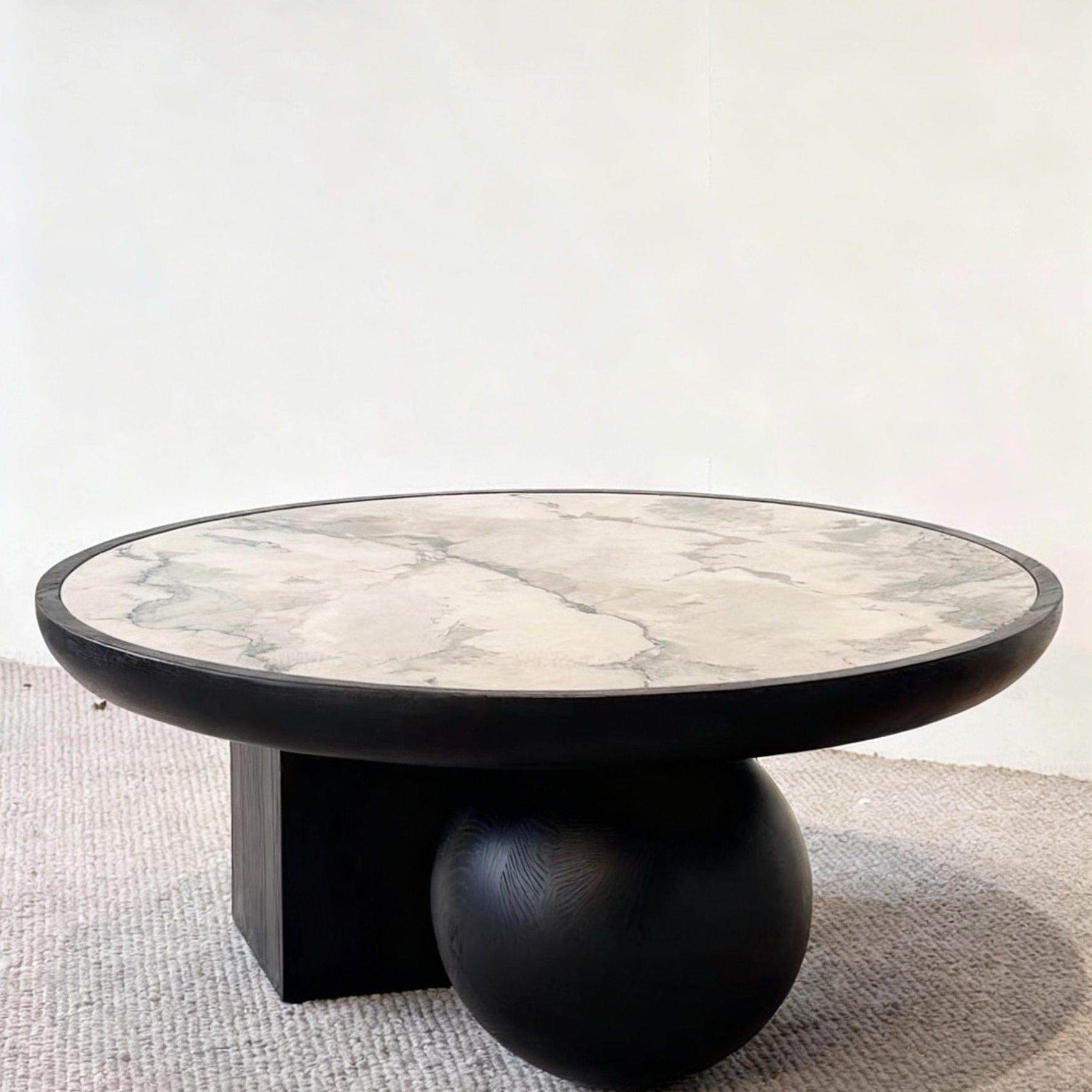 意式极简天然大理石岩板茶几实木异形中古风客厅家用侘寂风喝茶桌,住宅家具,茶几,淘宝优惠券,粉丝福利购,淘宝优惠卷