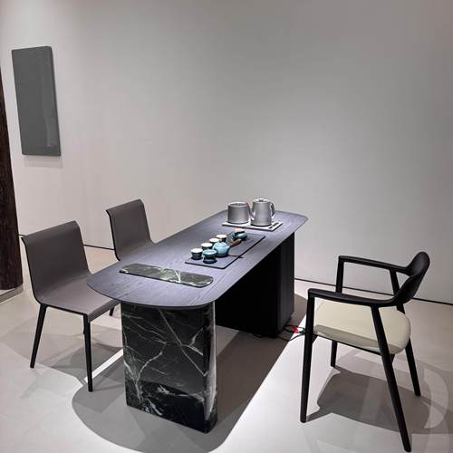 现代简约天然大理石茶桌2025新款客厅家用阳台小茶台设计师款茶台