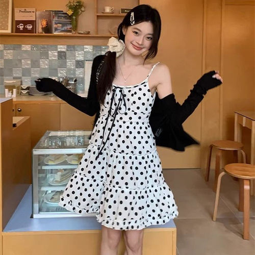 法式小众甜美风吊带连衣裙两件套