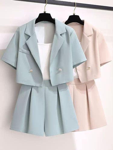 2025夏季小香风职业西服两件套女