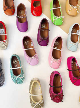 正品现货 意大利PEPE新款芭蕾单鞋真皮星星公主闪亮一脚蹬