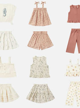 5折清仓现货 美国Rylee and Cru女童吊带半裙阔腿裤花朵套装夏季