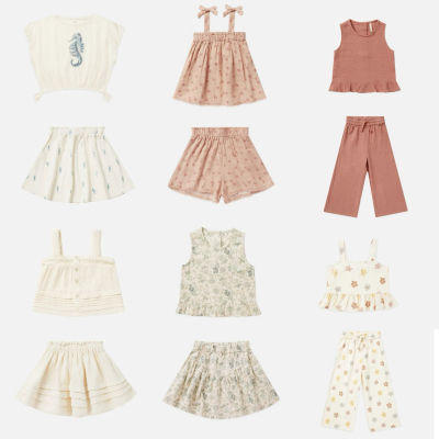 5折清仓现货 美国Rylee and Cru女童吊带半裙阔腿裤花朵套装夏季
