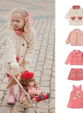 国内现货 丹麦Konges Slojd新款爱心火箭摇粒绒外套粉色独角兽裙