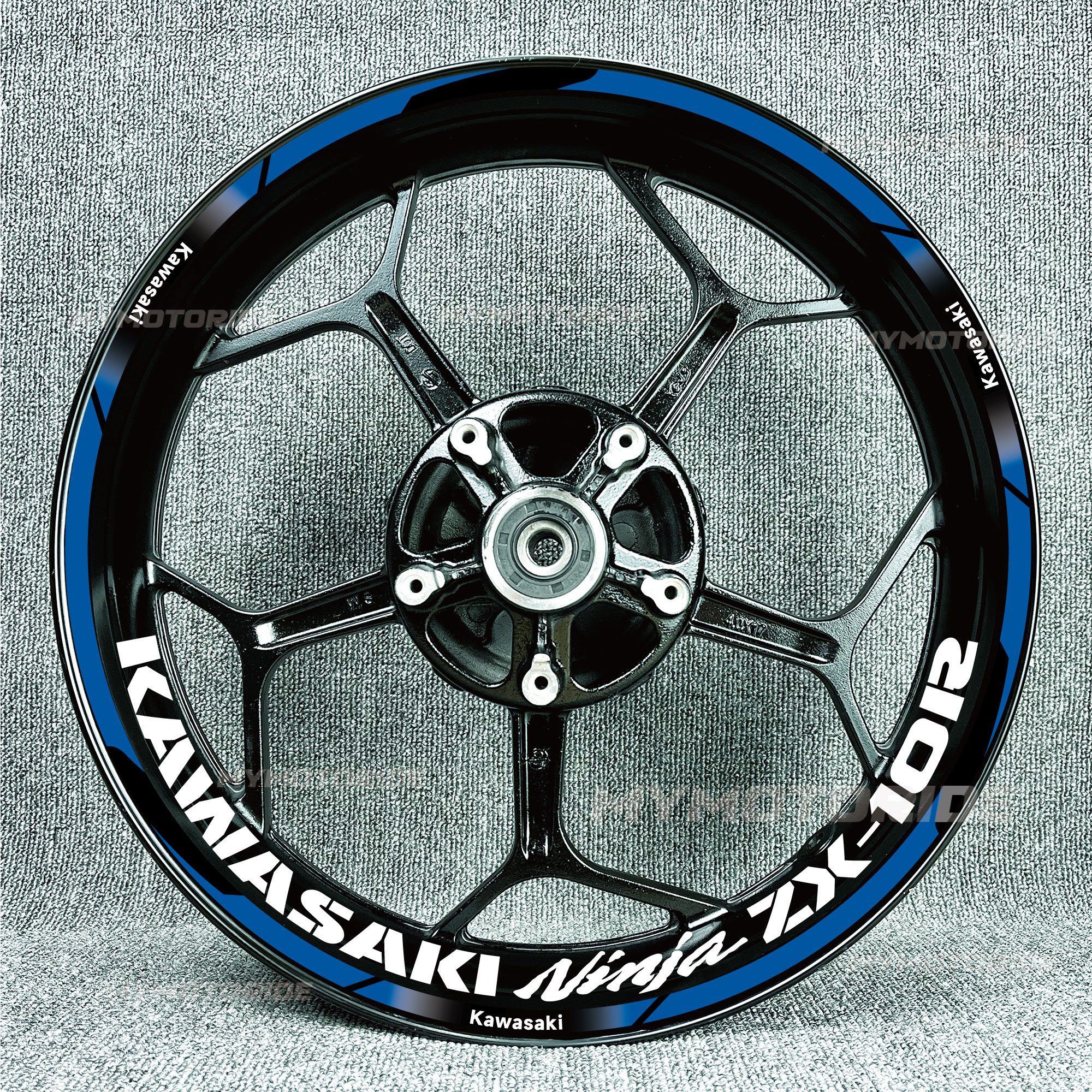 适用于川崎忍者ZX-10RR1000SX650反光摩托车轮毂贴花个性车轮贴花