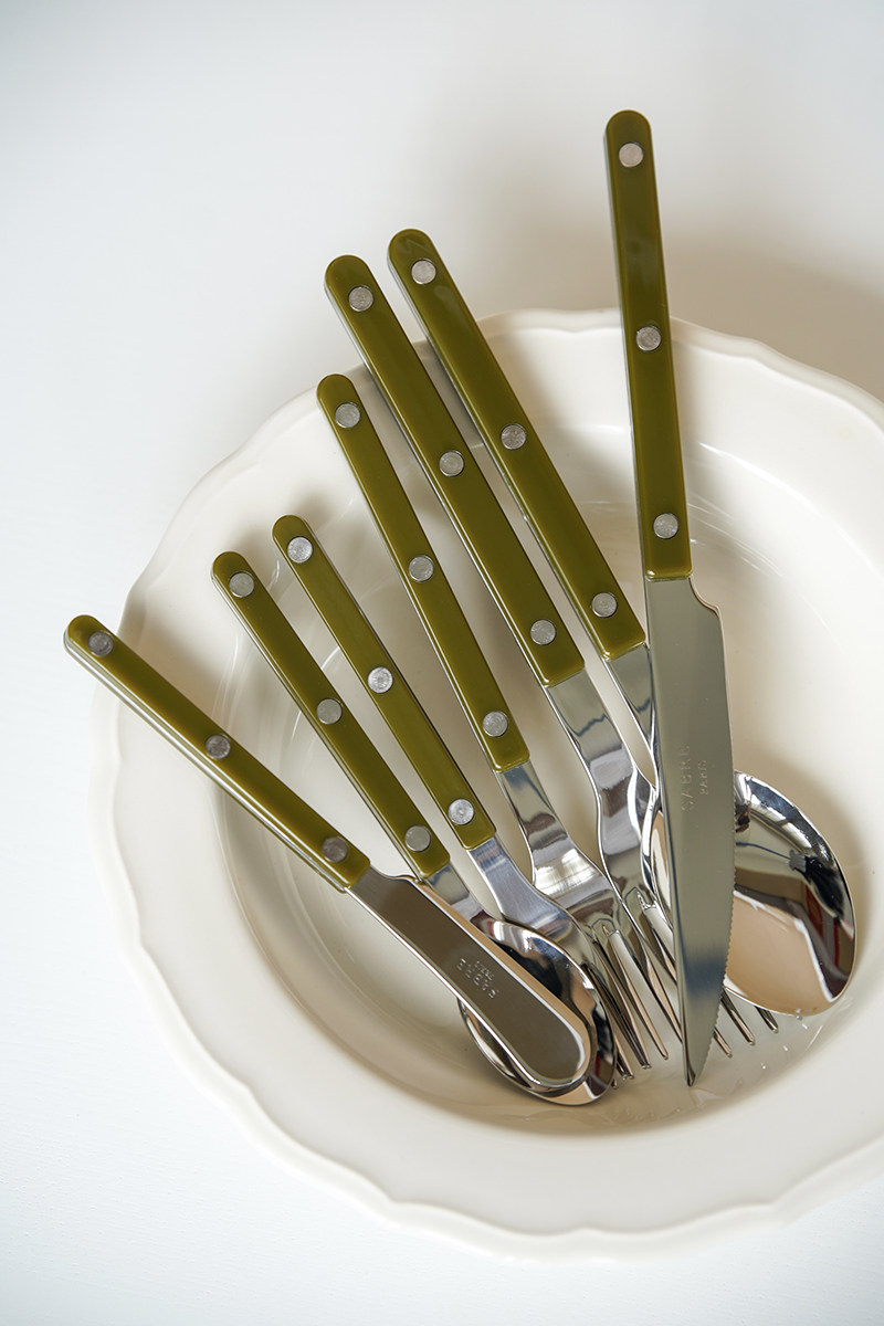 sabre牛排刀叉勺蕨绿色不锈钢法国进口复古ins风西餐餐具套装全套
