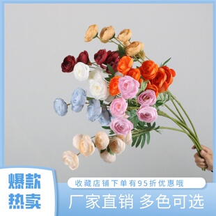 仿真绢花七头茶梅花卉婚庆背景路引花卉装饰家居假花摆件餐桌装饰