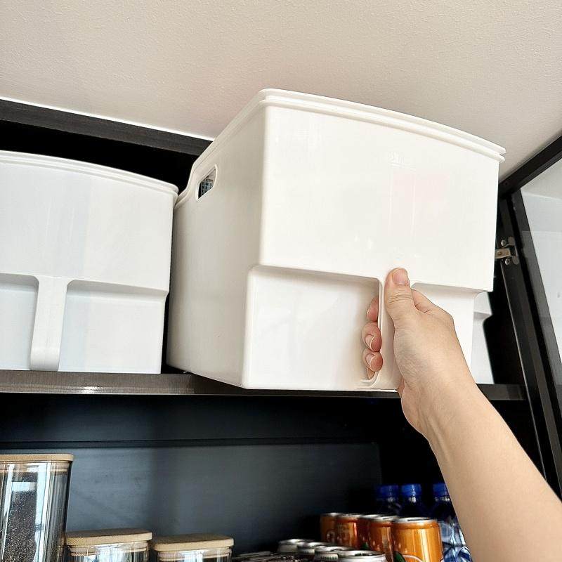 柜顶日式高位收纳盒调味料杂物锅具整理筐吊柜专用带把手置物盒,收纳整理,桌面收纳盒,淘宝优惠券,粉丝福利购,淘宝优惠卷