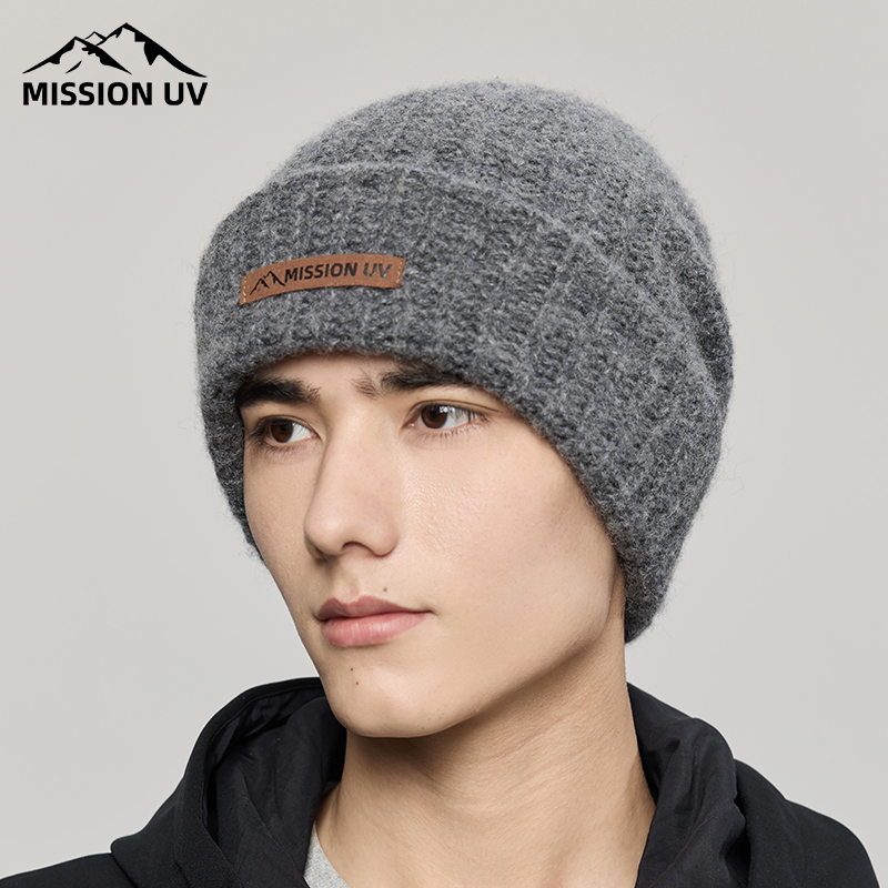 MISSIONUV男士纯羊毛保暖毛线帽