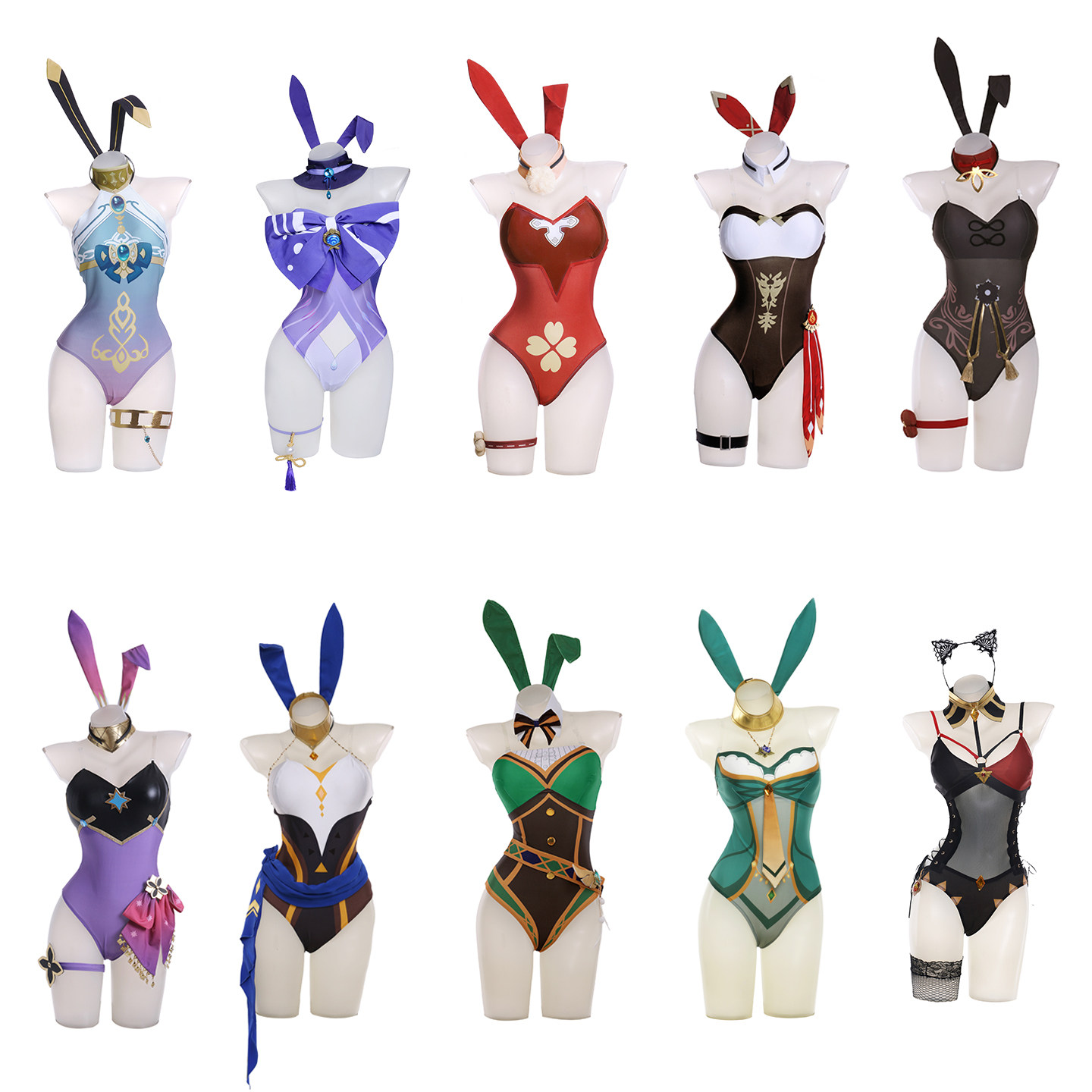 现货原神同人兔女郎cos神里绫华安柏 胡桃 迪希雅 多莉 可莉 妮露
