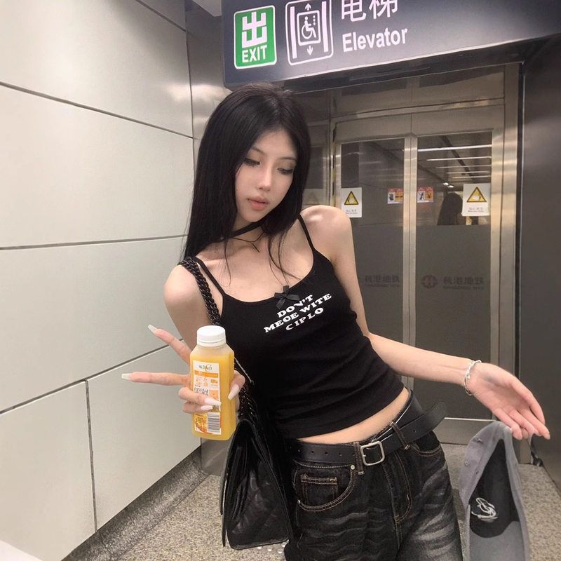 美式辣妹小吊带背心女夏季2025新款内搭外穿修身显瘦纯欲无袖上衣