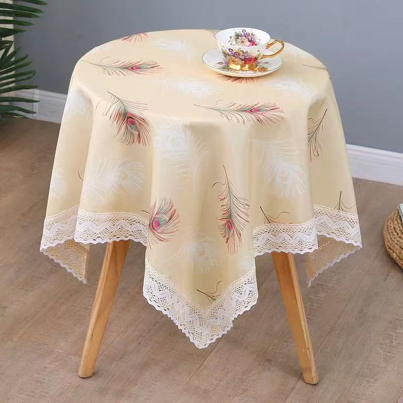 田园欧式圆桌布正方形圆形餐桌布通用防尘简约现代风家用茶几布