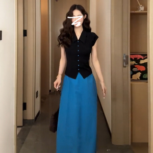 法式链接连衣裙子女夏季2026巨感超火气质一整设计感ootd穿搭绝美
