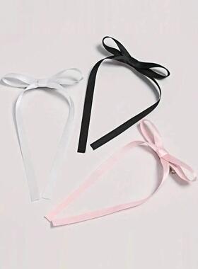 2/12 PcsSimple Sweet Bow Ribbon Hair Clips For Women Girls P