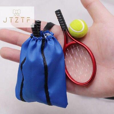 1Set Dollhouse Miniature Tennis Racket Mini Cute Tennis