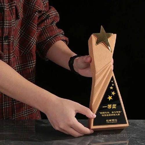 Customized Metal Wooden Crystal Trophy, Home Decoration,
