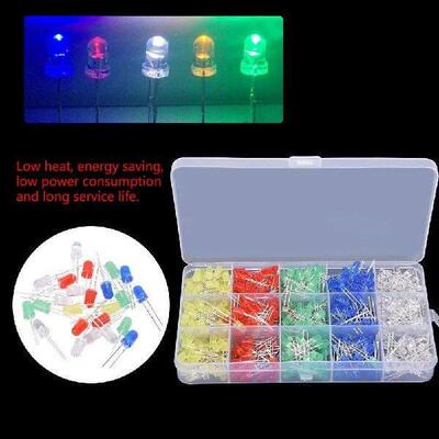 500Pcs Box 5MM LED Diode Kit Round Diffused Led Circuit