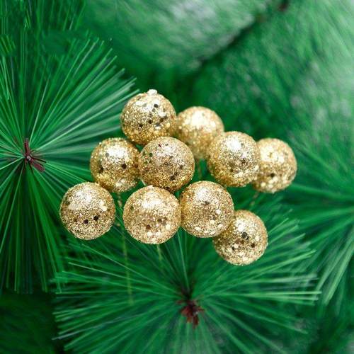 Christmas Tree decoration fruit 15 head gold cherry berries