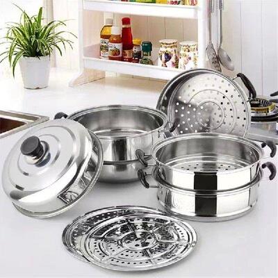28cm Stainless Steel Two Three Layer Thick Steamer Pot Soup