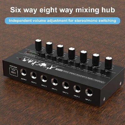 6-Channel Line Mixer DC 5V Sound Mixer Ultra Low Noise
