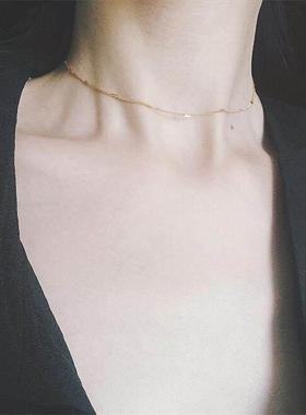 L22 mixed batch fine simple 18K gold metal choker clavicle c