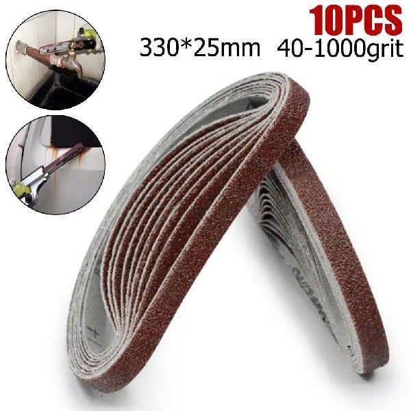 10 PCS Abrasive Sanding Belts 330*25mm Sander Belt Sander