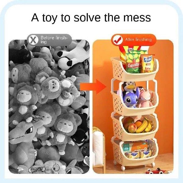 Kitchen Multi-storey Trolley Storage Rack Floor Movable