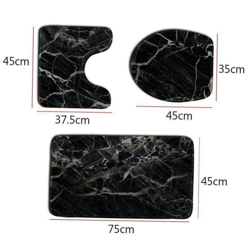 3 Pcs 15 Styles Bath Mat Set Bathroom Carpet Rug Toilet Mat