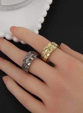 Retro Half Face Venus Ring For Men Women Greek Mythology Vin