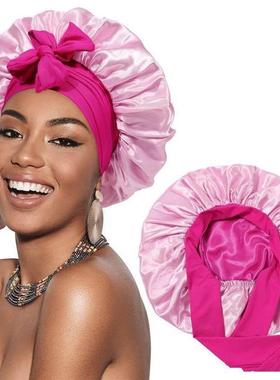 silk hair bonnet Satin Bonnets Cap Night Sleep Hat Hair Bon