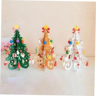1pc 饰 3D桌面 木制圣诞树装 手工制作