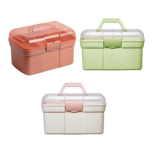 Portable Handled Storage Box Sewing Box for Art Craft and