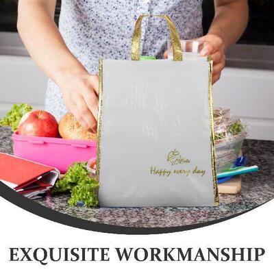 2pcs Insulated Bags 8 Inch White Collapsible Cooler Food