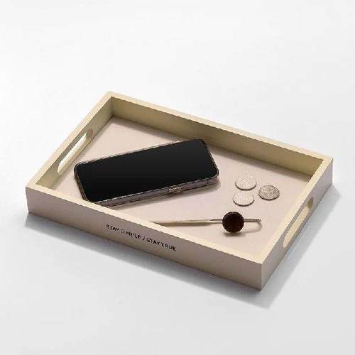 Leather Storage Tray Desktop Table Organizer Plate for Food