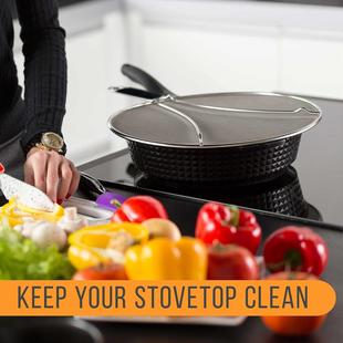 Frying Pan Oil Screen Splash Cover for Guard Splatter Grease