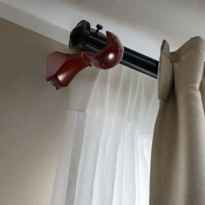 2 Pcs Wooden Curtain Rod Bracket Holder Replacement Hooks
